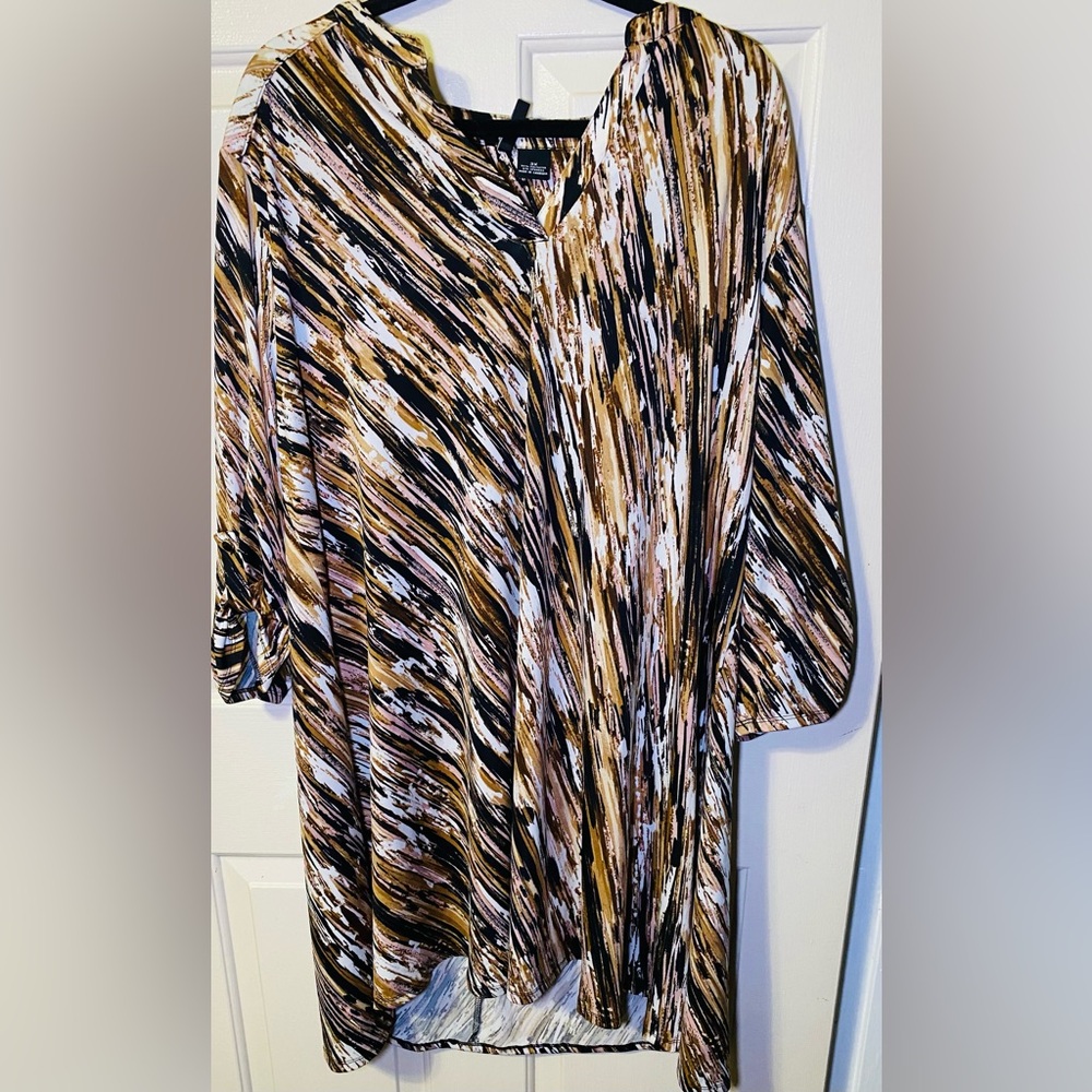 New Directions Leopard Plus Size Shift Dress, 3x